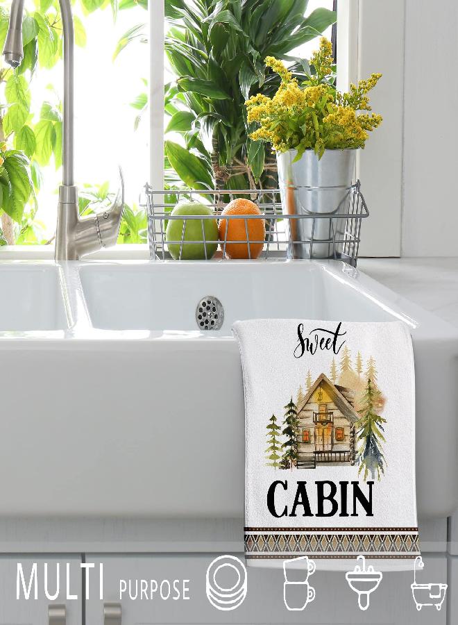 Pinata pinata Cabin Decor, Cabin Kitchen Towels Set of 4, Rustic Hand Towels, Decorative Dish Towels for Kitchen Dring Dishes, Log Cabin Decor, Farmhouse Bear Deer Tea Towels, Bath Towels - Image 3
