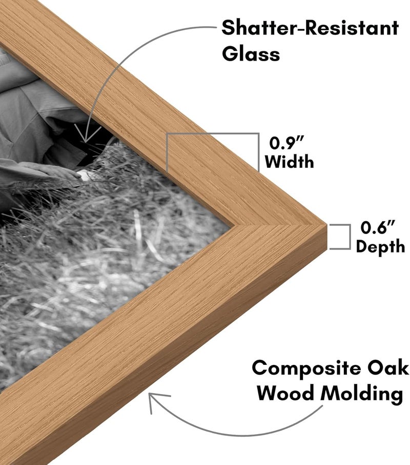 Americanflat Set of 10 Picture Frames with Shatter-Resistant Glass - Gallery Wall Frame Set with Two 8x10 Frames, Four 5x7 Frames and Four 4x6 Frames - Signature Collection - Dark Oak Globally selected raw material - Image 3
