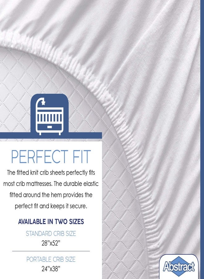 Abstract Mini Crib Cotton Sheets - Pack n Play Sheets Fitted- Ultra Soft Crib Sheets for Boys Girls Baby - Universal - Snug Fitted - Cotton - 24"x38" (Solid White) - Image 3