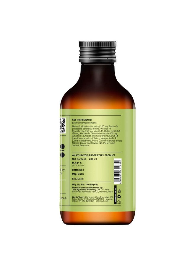 Jiva Neem Syrup 200ml | 100% Ayurvedic Formula | Purifies Blood & Improves Circulation | Helps With Acne, Pimples, Itching And Blisters | Controls Body Heat (Pack of 2) - Image 3