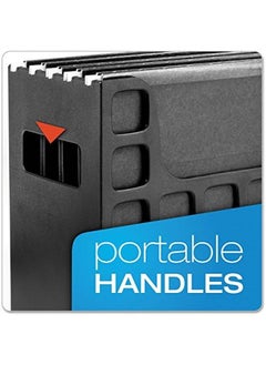 Oxford Pendaflex Portable Desktop File Side Handles Hanging File Folders Tabs And Inserts Letter Size 9 1 2 X 12 3 16 X 6 Inches Black 23013  - Image 4