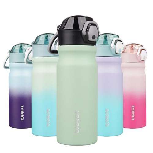 BJPKPK Stainless Steel Insulated Water Bottle with Straw Lid 18oz Reusable Metal Thermal Flask Bottles Keep Cold and HotSage - Image 1