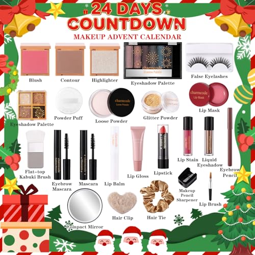 CHARMCODE Makeup Advent Calendar 2025 24 Days Christmas Make Up Gift Set for Adlut Women Teen Girls CHARMCODE Xmas Cosmetic Countdown Calendar Full Holiday Beauty Kits with Surprises - Image 3