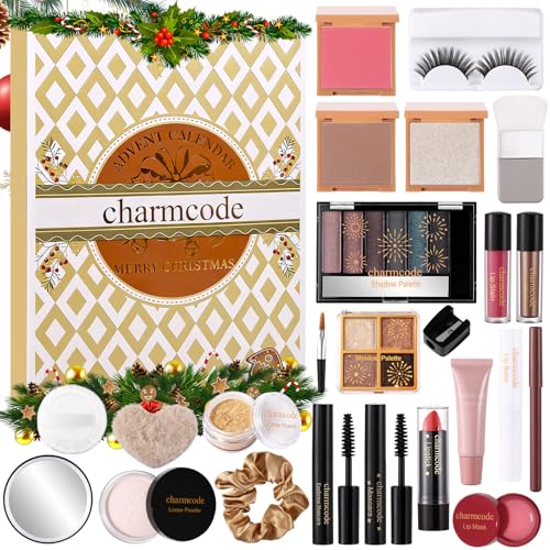 CHARMCODE Makeup Advent Calendar 2025 24 Days Christmas Make Up Gift Set for Adlut Women Teen Girls CHARMCODE Xmas Cosmetic Countdown Calendar Full Holiday Beauty Kits with Surprises - Image 1
