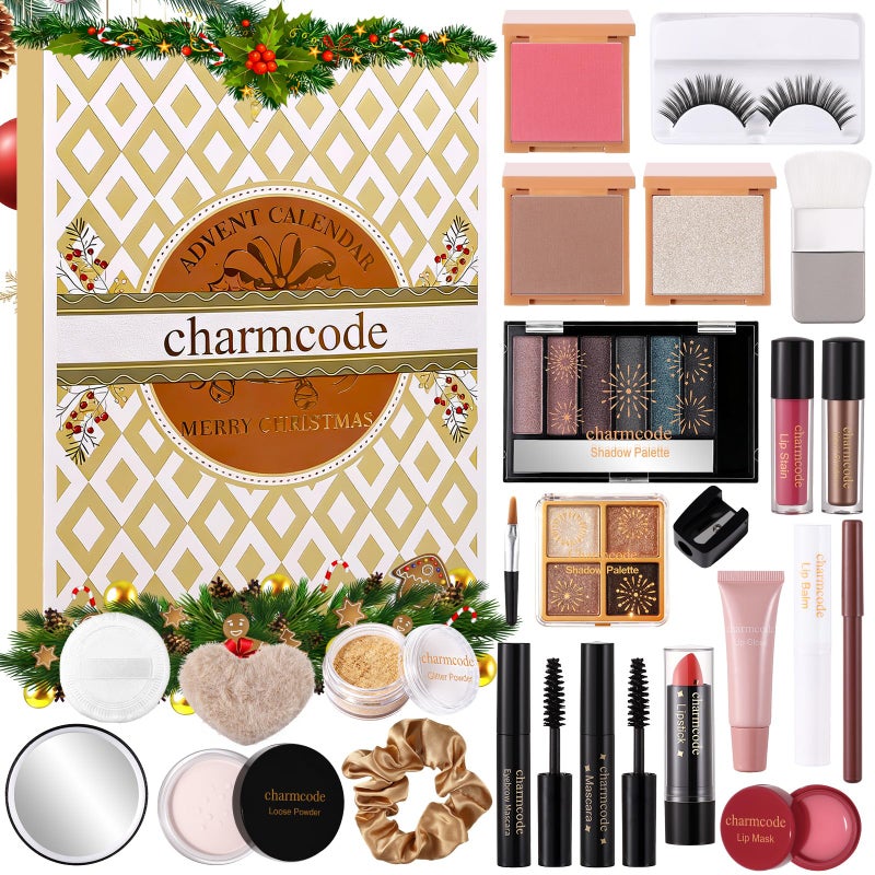 CHARMCODE Makeup Advent Calendar 2025 24 Days Christmas Make Up Gift Set for Adlut Women Teen Girls CHARMCODE Xmas Cosmetic Countdown Calendar Full Holiday Beauty Kits with Surprises - Image 2