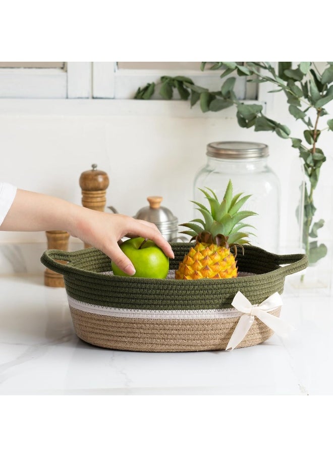 CHICVITA CHICVITA Small Storage Basket for Gifts Empty, Cute Decorative Basket for Living Room, Baby Gift Basket for Nursery, Rope Basket for Home Decor, 13 x 9.8 x 4.9 inches  - Image 5