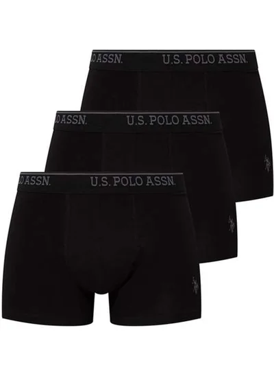 يو اس بولو اسن 3-Pack Belt Brand Printed Embroidered Cotton Lycra Men's Boxers