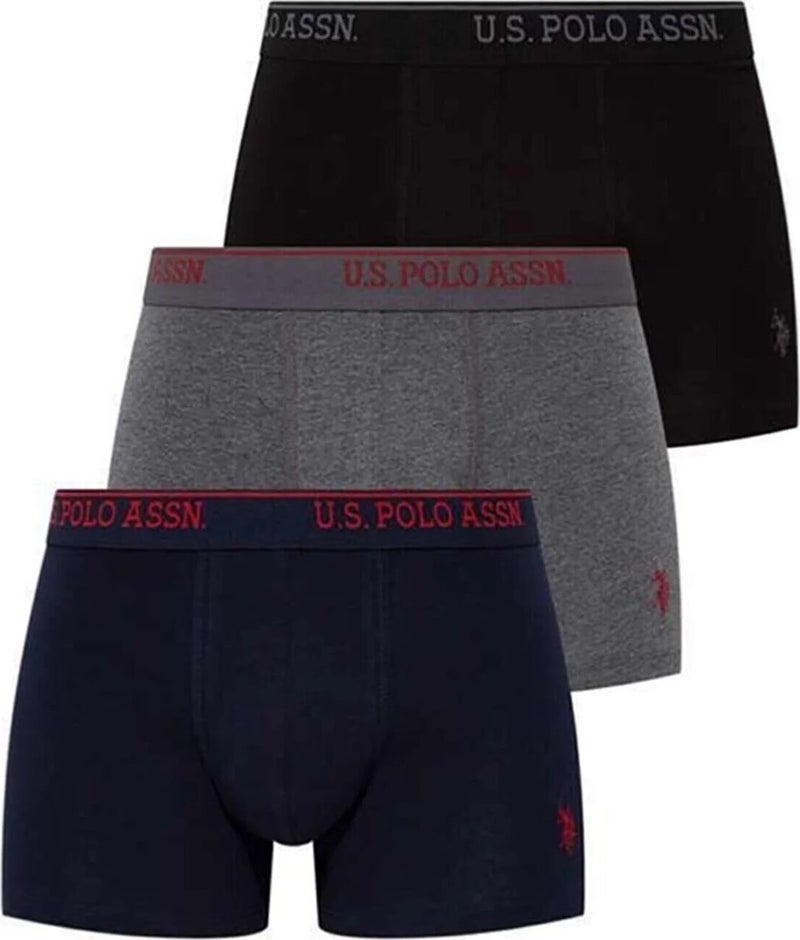 U.S. Polo Assn. 3-Pack Belt Brand Printed Embroidered Cotton Lycra Men's Boxers  - Image 3