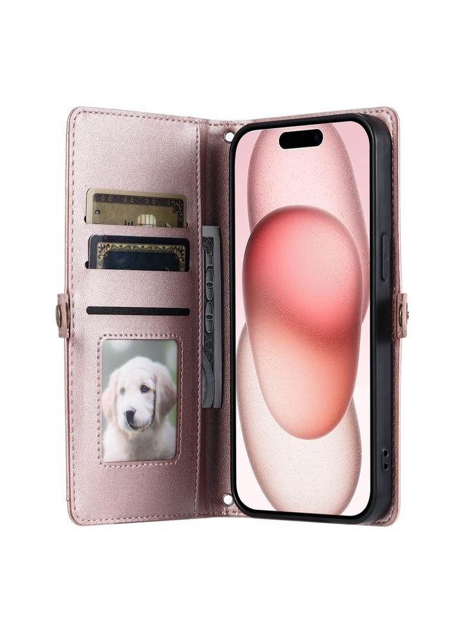 اس-توب حافظة لهاتف iPhone 14 Pro محفظة جلدية بفتحات متعددة للبطاقات مع حبل - Image 4