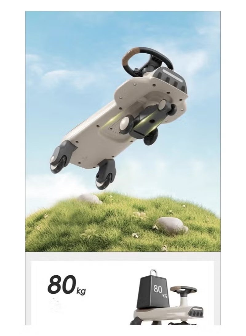 فول جوي سيارة ركوب متأرجحة للأطفال، سيارة للأطفال مع عجلات بإضاءة ليد من البولي يوريثين وموسيقى، سيارة دفع سحرية للقيادة للأطفال الأولاد والبنات من عمر 3 إلى 8 سنوات - Image 4