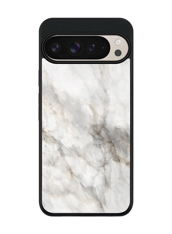 Stylizedd For Google Pixel 9 Pro XL Case,Slim fit Camera Protection, Shockproof Thin Phone cover - Marble Print Beige Grey - Image 1