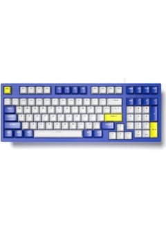 لوحة مفاتيح الألعاب-98 ٪ مضغوط USB / USB Type-C لوحة المفاتيح الميكانيكية السلكية-RGB Backlighted-98 ENG KEYS PBT KEYCAPS-Blue Switches-لـ MAC / WIN | الأزرق ، الأبيض