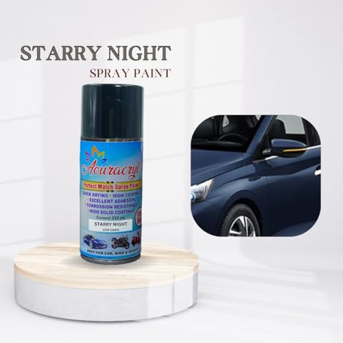 AOURACRYL PU Spray Paint Starry Night (RC Colour Name) Compatible for Hyundai Verna i20 Aura i20 N Line ALCAZAR Tucson Cars - 225 ml (Pack of 1-Pcs) Provides Rich Colour and Glossy Finish - Image 3