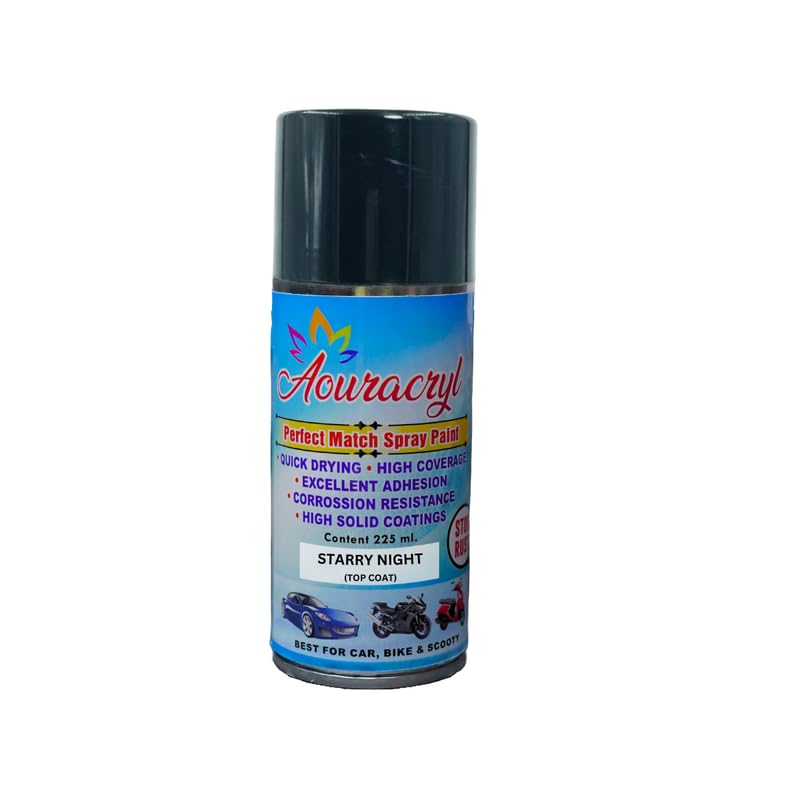 AOURACRYL PU Spray Paint Starry Night (RC Colour Name) Compatible for Hyundai Verna i20 Aura i20 N Line ALCAZAR Tucson Cars - 225 ml (Pack of 1-Pcs) Provides Rich Colour and Glossy Finish - Image 1