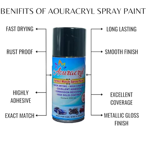 AOURACRYL PU Spray Paint Starry Night (RC Colour Name) Compatible for Hyundai Verna i20 Aura i20 N Line ALCAZAR Tucson Cars - 225 ml (Pack of 1-Pcs) Provides Rich Colour and Glossy Finish - Image 5