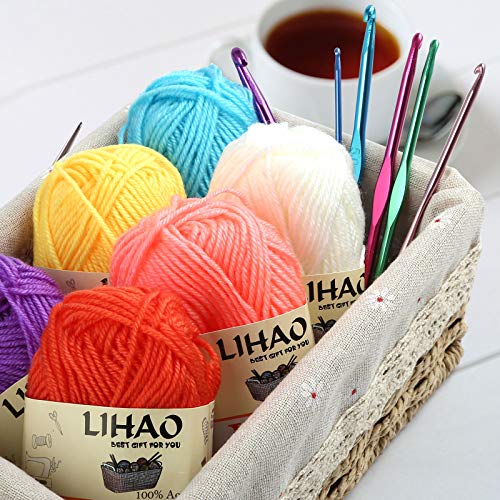 LIHAO 12 Skeins Mini Yarn for Knitting Crochet Craft - 100% Acrylic - Image 4