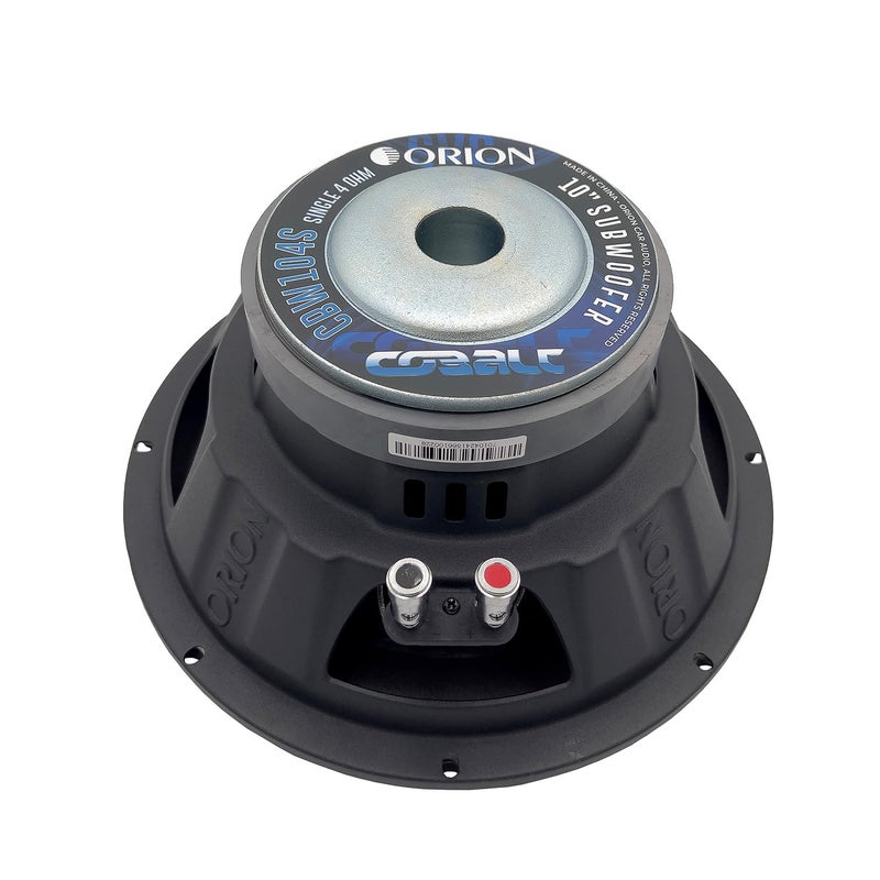 Orion سماعة سوب ووفر سيارة ORION CBW104S من سلسلة كوباالت 10 إنش، 1200 واط كحد أقصى، 300 واط RMS، 4 أوم مفرد، 2 إنش لفائف صوت OFC، مخروط مطلي بالأشعة فوق البنفسجية، محيط من الفوم - سوب ووفر موثوق لأنظمة صوت السيارة وصناديق السوب ووفر - Image 3