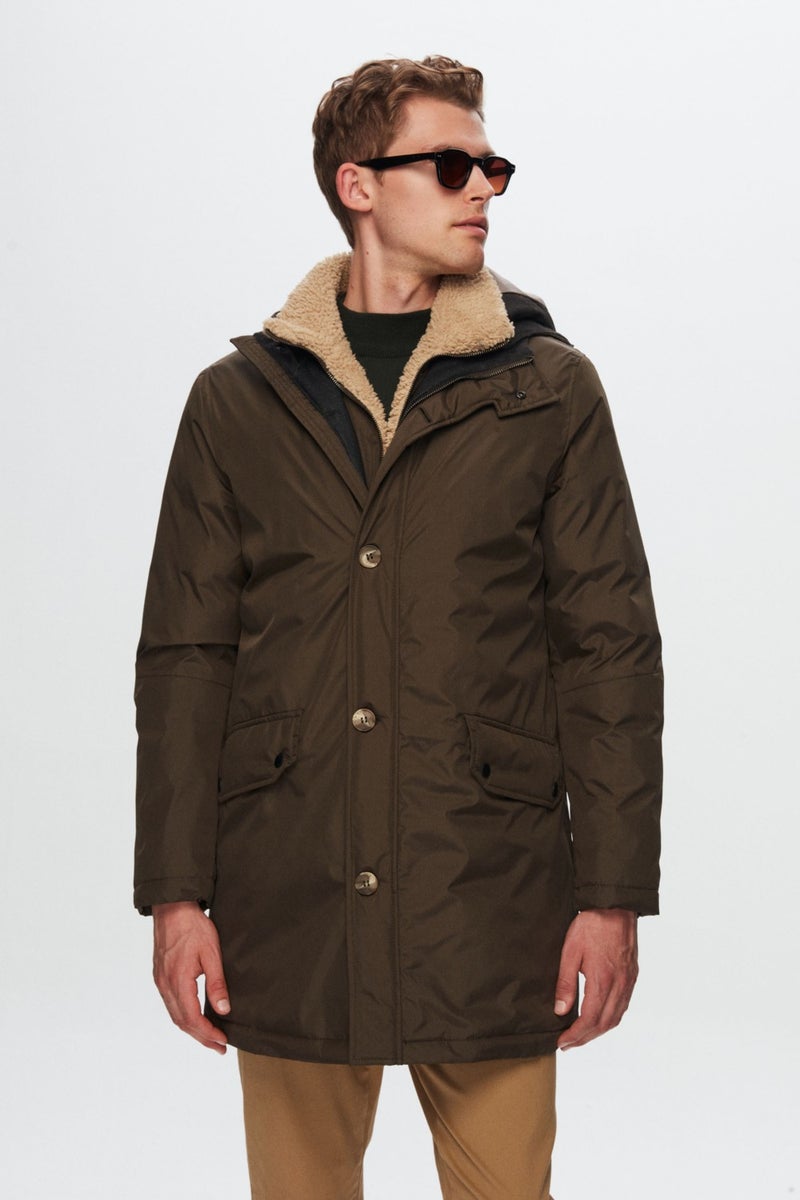 D'S DAMAT Regular Fit Khaki Coat 1HC0712210139  - Image 1