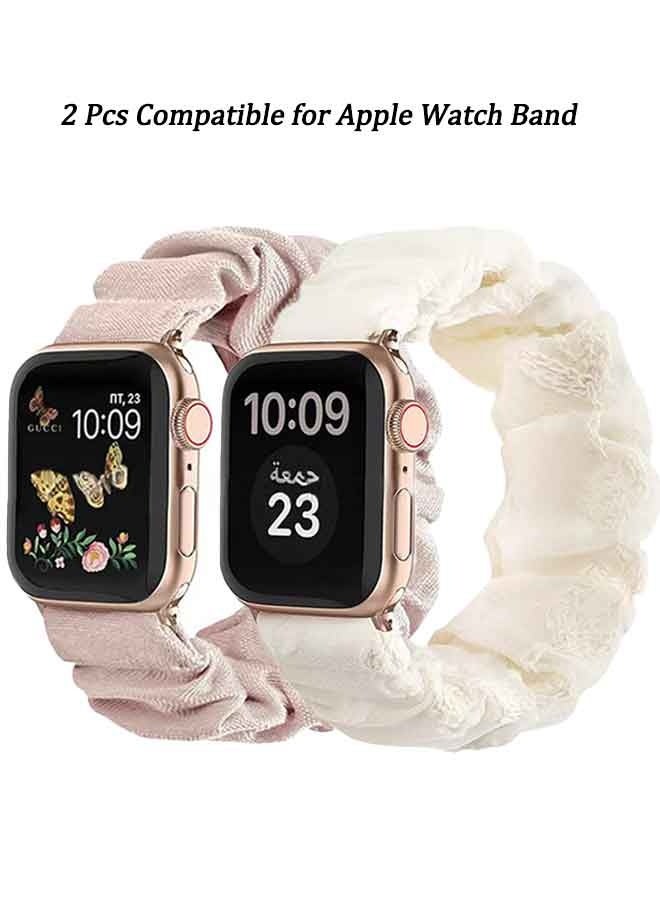 قطعتان متوافقتان مع سوار ساعة أبل، مقاس 38 مم، 40 مم، 41 مم، 42 مم، سوار مطاطي مطبوع لطيف، سوار نسائي لساعات iWatch Series 11 10 9 8 7 6 5 4 3 2 1 SE. - Image 1