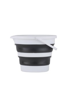 Epsilon 10 L Folding bucket with Handle- EPSFB1619/ Multi-Purpose Utility Buckets, Foldable Design/ Light-Weight, Durable and Stylish Construction, Easy to Store and Carry/ Perfect for Car, Home, Garden, Picnic, Outdoor Use, etc./ Black and white