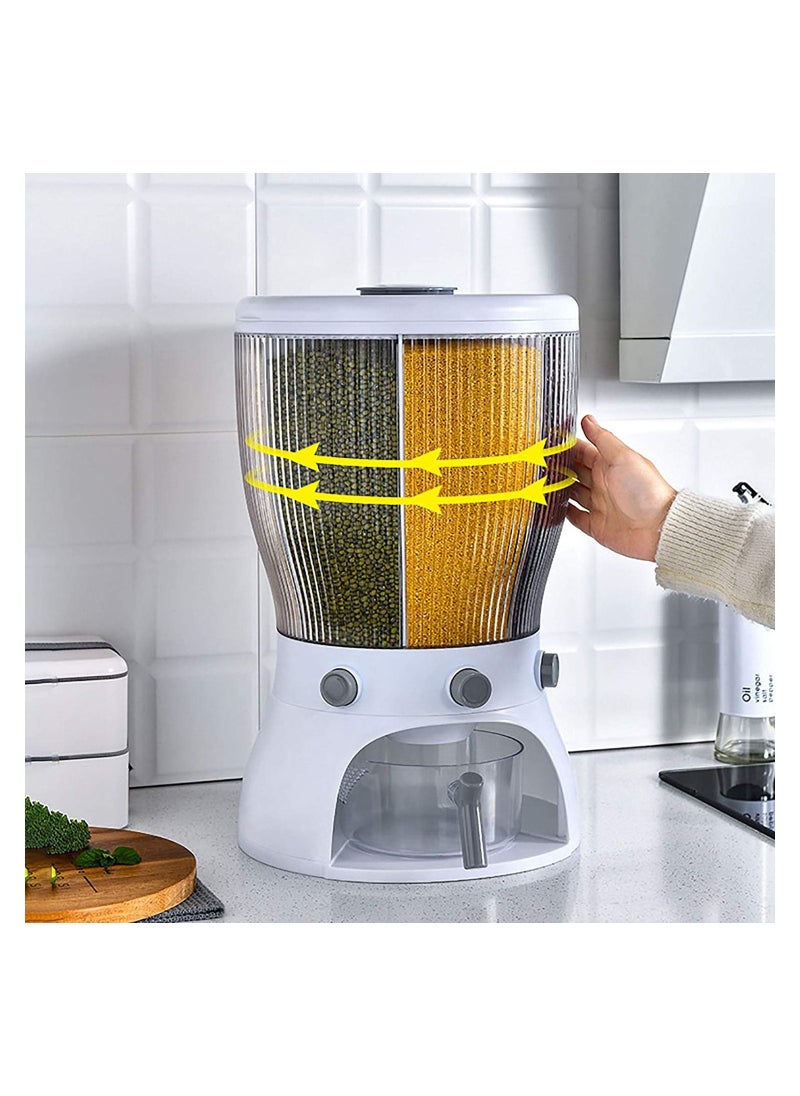 LA FIESTA Rotatable 4 Grid Food Storage Container Food Dispenser 20 Kg Capacity  - Image 3