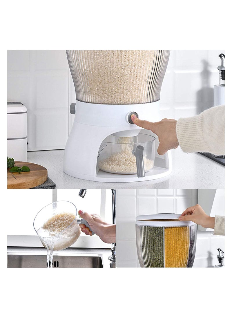 LA FIESTA Rotatable 4 Grid Food Storage Container Food Dispenser 20 Kg Capacity  - Image 5