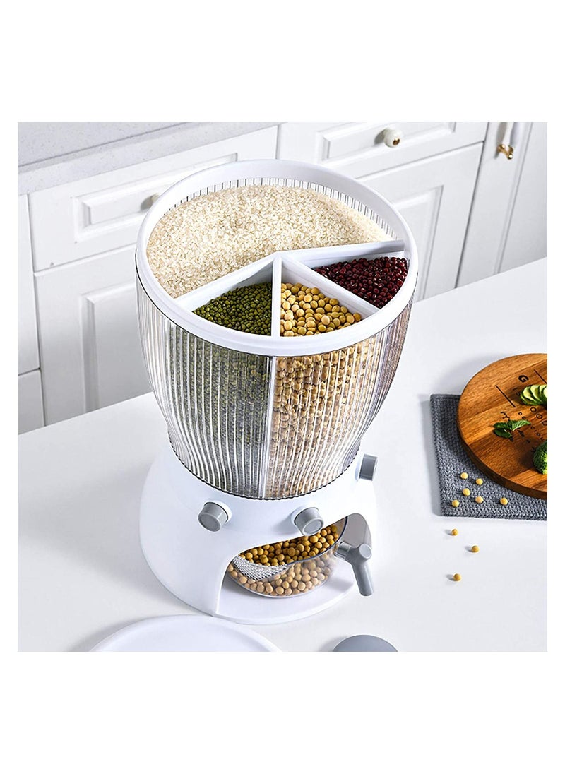 LA FIESTA Rotatable 4 Grid Food Storage Container Food Dispenser 20 Kg Capacity  - Image 2