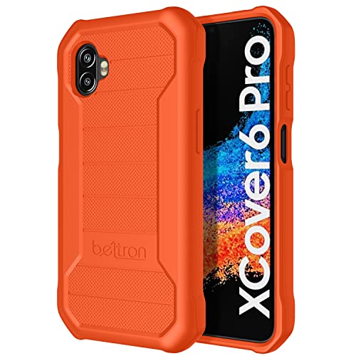 BELTRON حافظة BELTRON Galaxy XCover6 Pro 5G الثقيلة، حافظة درع بقوة صناعية مع تقنية معززة لهاتف Samsung Galaxy XCover 6 Pro 2022 SM-G736 (AT&T FirstNet Verizon) - برتقالي أمان - Image 1