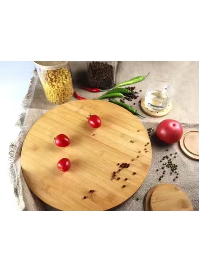 BARIQ.HOMES 360 Degree Lazy Susan Rotating Bamboo Turntable Organizer Tray - Image 4