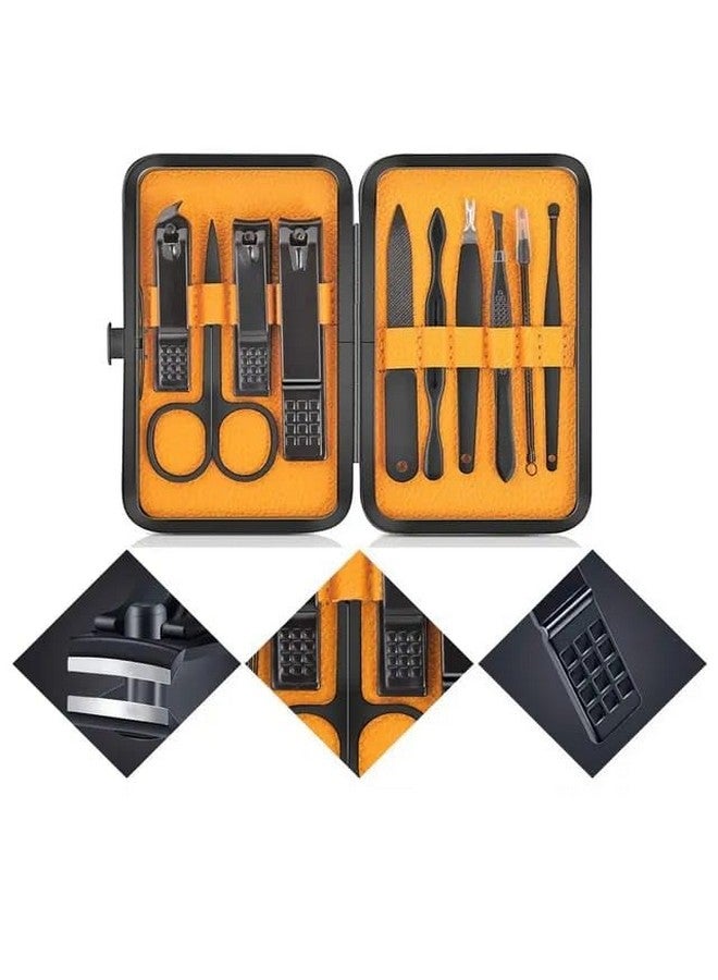 La belleza Premium Manicure Pedicure Tool Set Professional Nail Kit With 10 Pcs Stainless Steel Grooming Kit Tools At-Home Portable Women Travel Kit Nail Cutter Acne Remover Needle, Blackhead Tool - Image 3