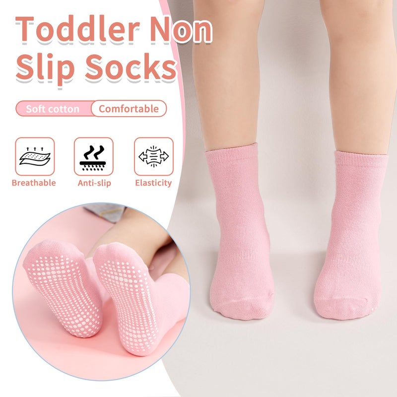 Tphon Toddler Girls Non-Slip Socks Anti Skid Socks with Grippers for Boys Girls 12 Pairs for 1-3 Years Kids Children - Image 4