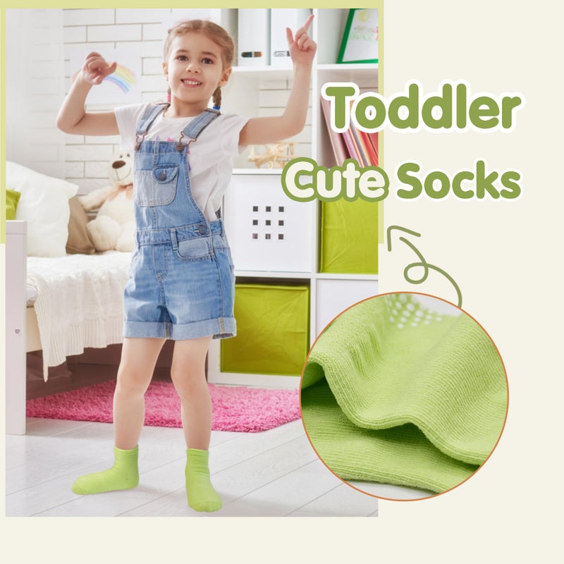 Tphon Toddler Girls Non-Slip Socks Anti Skid Socks with Grippers for Boys Girls 12 Pairs for 1-3 Years Kids Children - Image 3