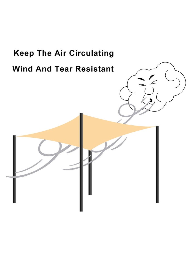 Aideli Sun Shade Sail 3×4M Heavy Duty 185GSM Waterproof UV Protection Canopy for Outdoor Garden Patio Backyard Terrace Balcony (Black) - Image 3