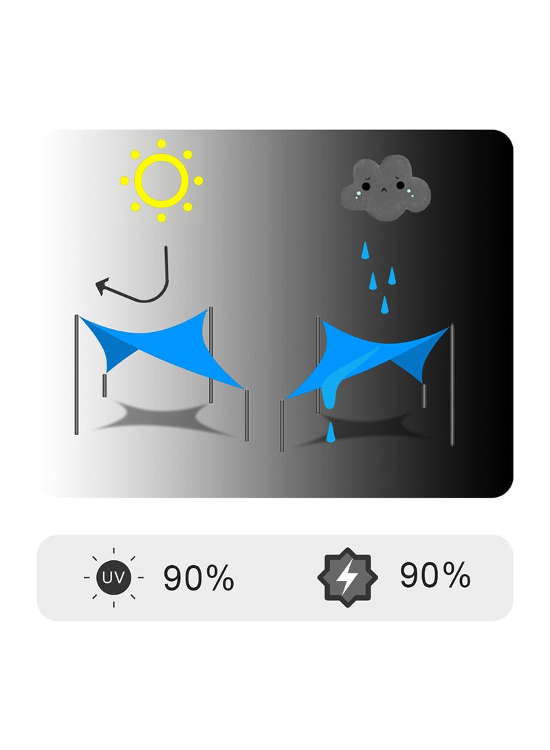 Aideli Sun Shade Sail 3×4M Heavy Duty 185GSM Waterproof UV Protection Canopy for Outdoor Garden Patio Backyard Terrace Balcony (Black) - Image 2