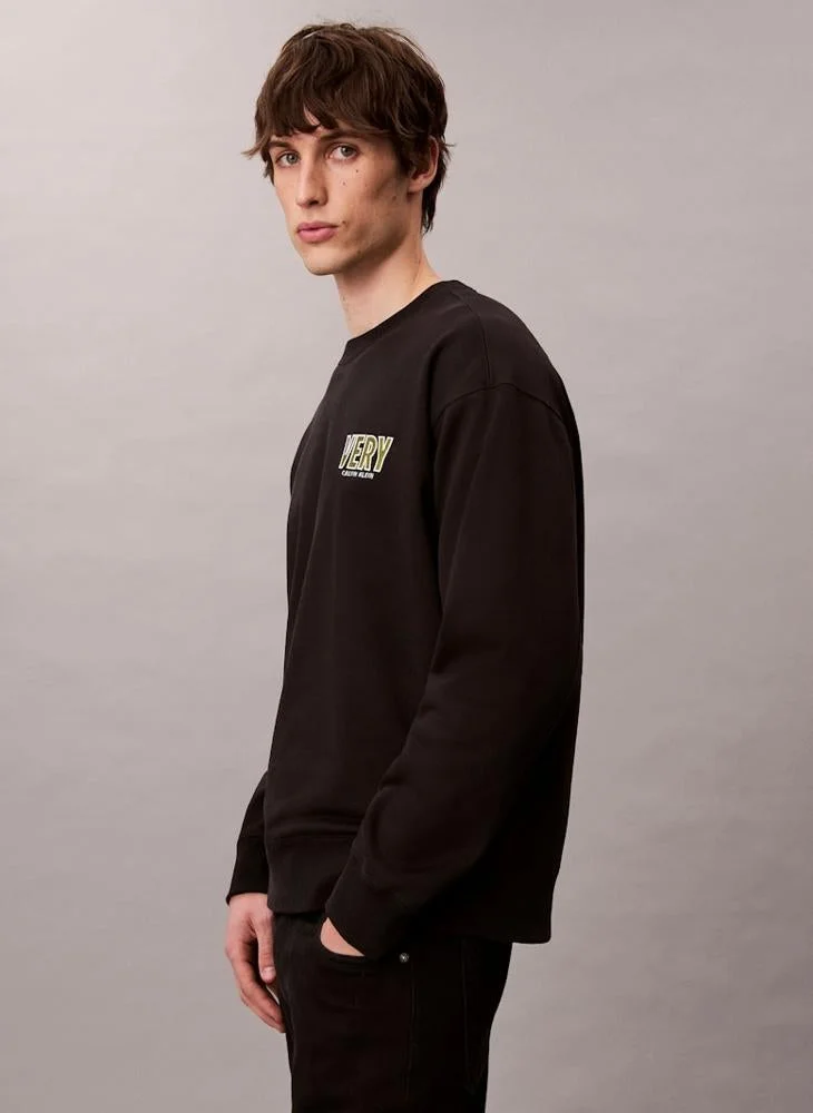 Calvin Klein Jeans  Logo Crew Neck Sweatshirt for Men | Best Price UAE