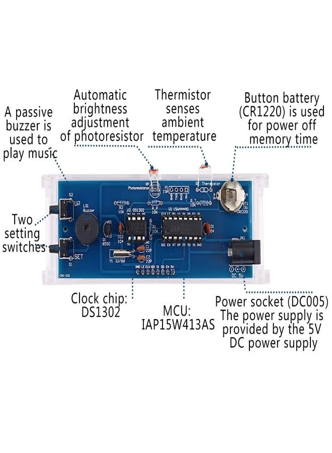 Gikfun 4-Digit LED Electronic Alarm Clock DIY Kits with Acrylic Shell Soldering Practice Learning Project EK1985-US - Image 4