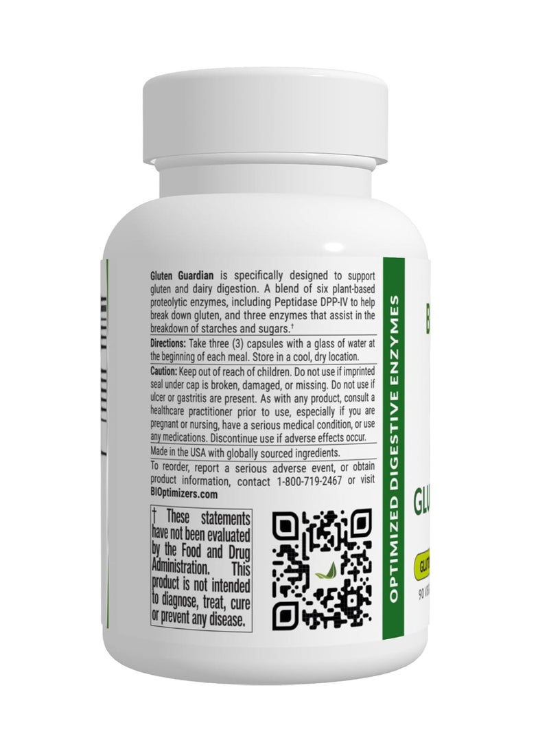 BiOptimizers Gluten Guardian 3.0 - Enzyme Supplement with DPP-IV to Support Gluten Digestion – May Help Prevent Bloating, Gas, and Indigestion, 90 Capsules - Image 3
