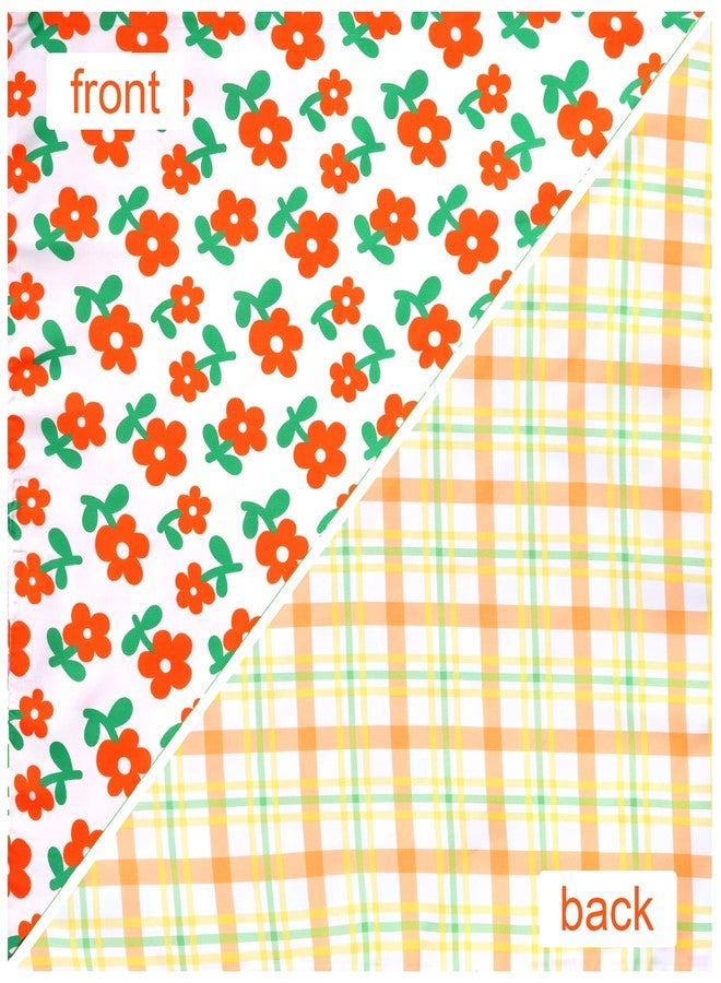 Sucrain 2PCS Spring Dog Bandana, Double-Sided Printing Yellow Green Daisy Plaid Adjustable Triangle Holiday Scarf Reversible Handkerchief Puppy Dog Cat Pet (Yellow, Large) - Image 4