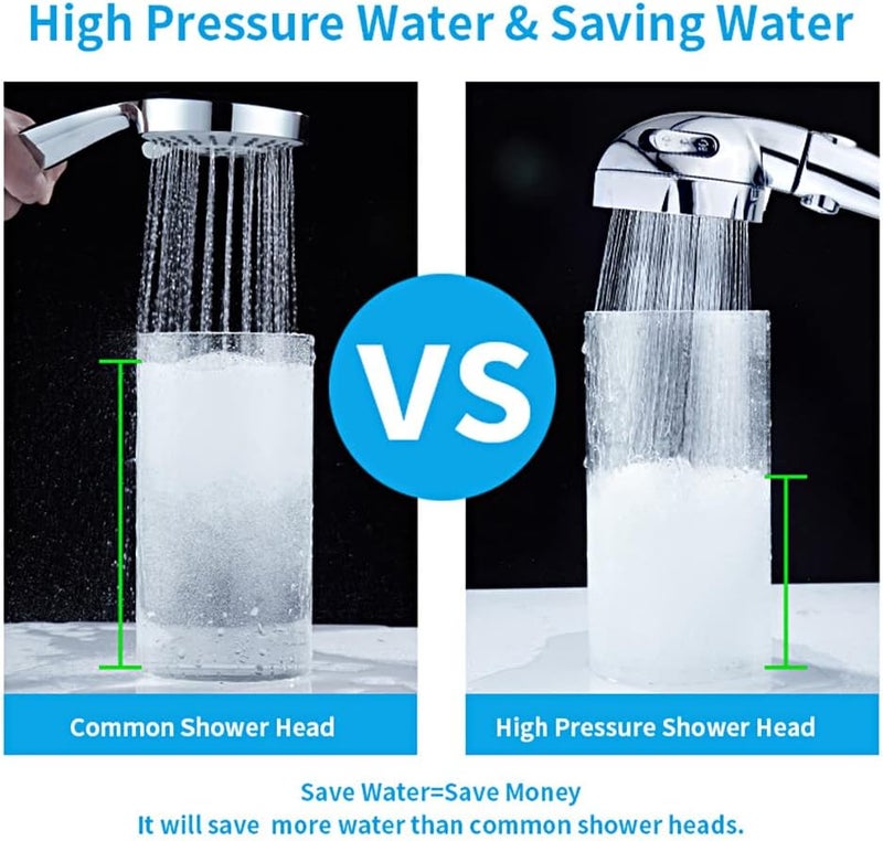 KAIYING Drill-Free High Pressure Handheld Shower Head with ON/OFF Pause Switch 3 Spray Modes Water Saving Showerhead, Detachable Puppy Shower Accessories (M:Shower Head (Chrome)+Bracket+Hose) - Image 3