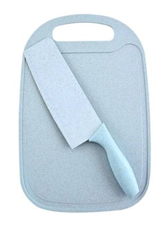 RollsTimi  7-Piece Wheat Straw Kitchen Knife With Cutting Board Set Blue  - Image 5