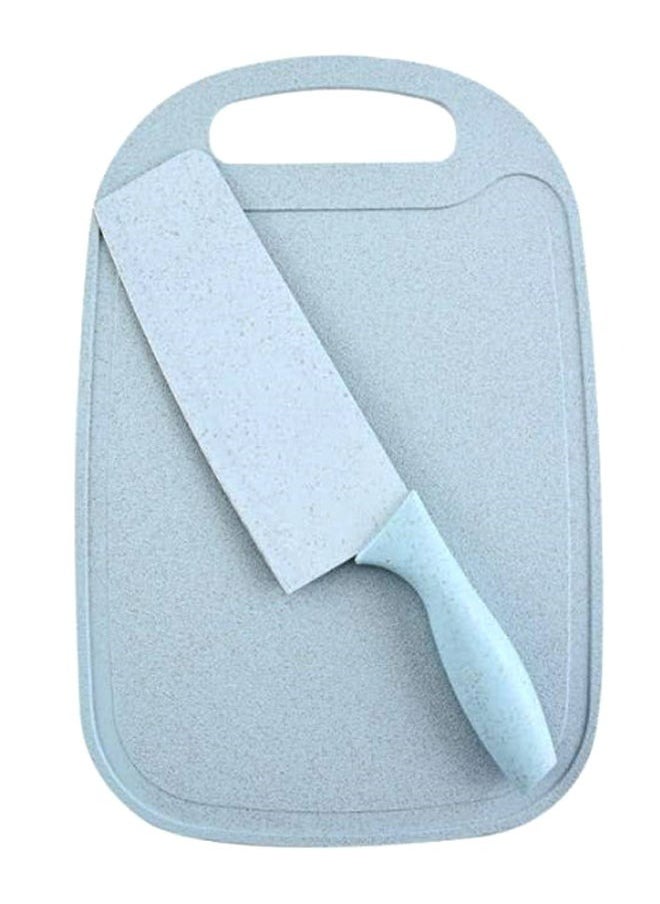 RollsTimi  7-Piece Wheat Straw Kitchen Knife With Cutting Board Set Blue  - Image 5