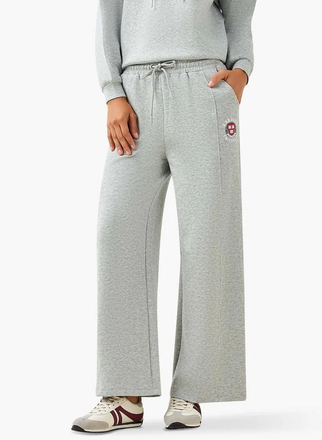 SP Characters Relaxed Fit Comfort Waist Cotton Track Pants with Harvard University Detail