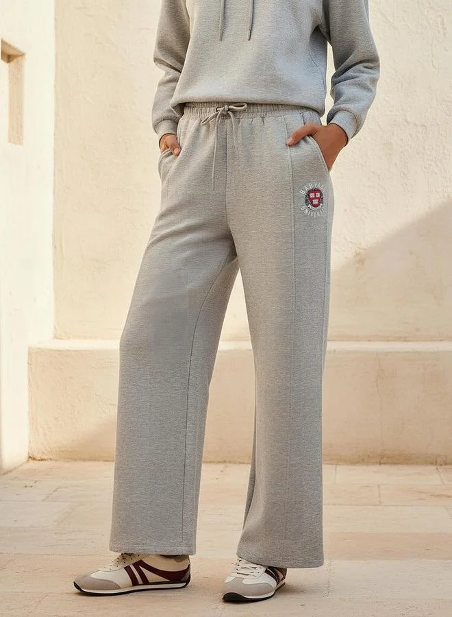 SP Characters Relaxed Fit Comfort Waist Cotton Track Pants with Harvard University Detail