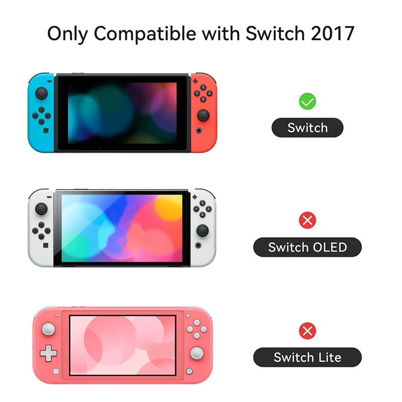 GeekShare Protective Case for Switch Slim Cover Case Compatible with Switch Separable Soft Silicone Protective Shell for Joysticks with 2 Thumb Grip Caps- Strawberries with Cream - Image 2