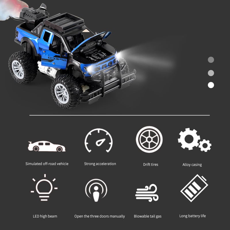 Remote Control Car, 1:18 Scale All Terrain Water Shooting Remote Control Car, Rechargeable Electric Off-Road Vehicle with LED Headlights, Car Toy Gifts for Boys Girls Kids - Image 5