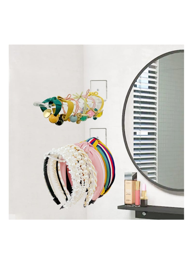 KASTWAVE 3 Pack Acrylic Headband Holder Wall Clear Hanging Headband Organizer Storage  - Image 3