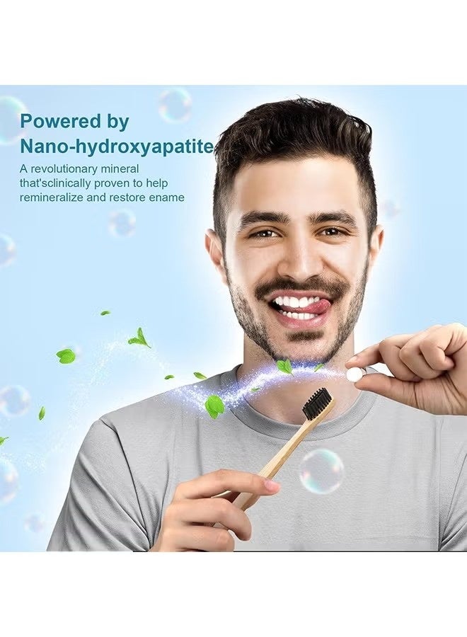 NOB Toothpaste Tablets/62 Tablets, Flouride Free Toothpaste Tabs, Travel Sized Oral Care, Eco Friendly Vegan Dental Tabs for Brushing, Nano Hydroxyapatite Toothpaste, All Natural, Strengthen Teeth - Image 4