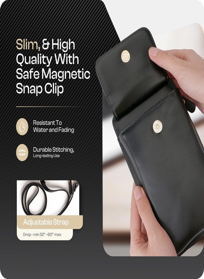 Claasico Womens Crossbody Wallet & Phone Case | iPhone/Samsung/LG Magnet Cell Pouch & Handbag, Dark Brown - Image 4
