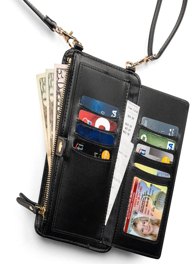 Claasico Womens Crossbody Wallet & Phone Case | iPhone/Samsung/LG Magnet Cell Pouch & Handbag, Dark Brown - Image 3