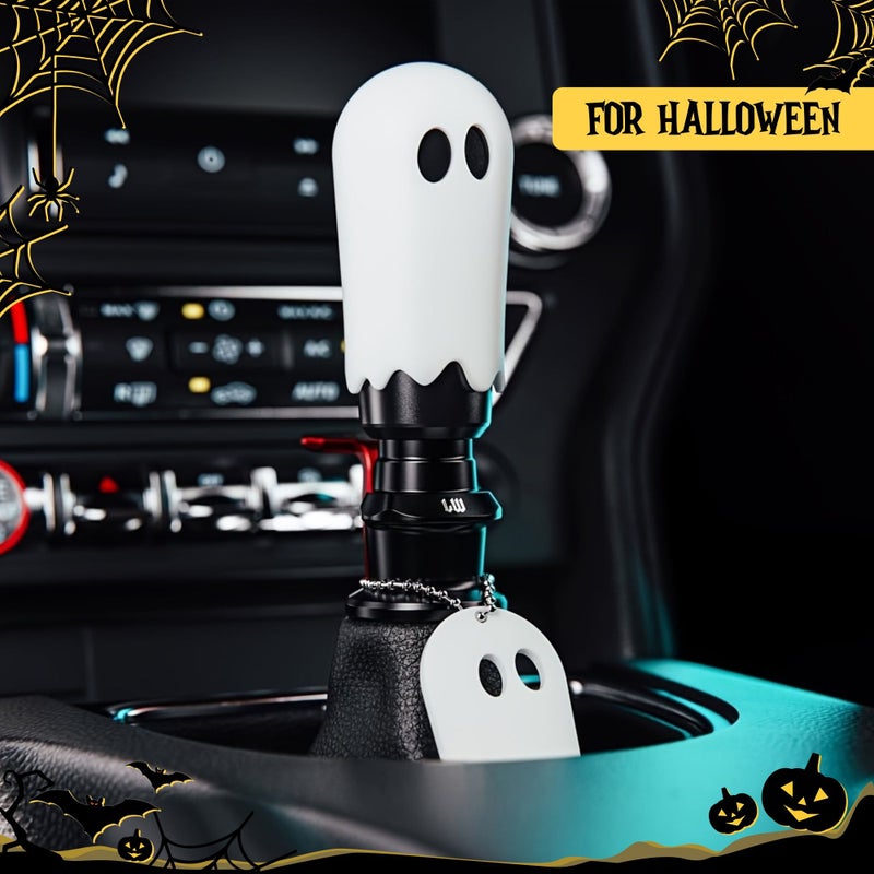 White Halloween Gear Shift Knob JDM Car Interior Modification Accessory - Image 5